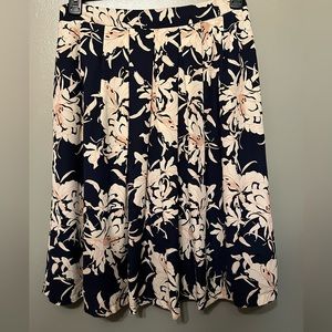 Navy floral full skirt